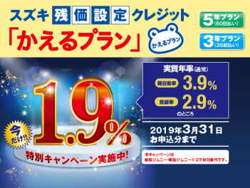 １．９％かえるプランと３月決算